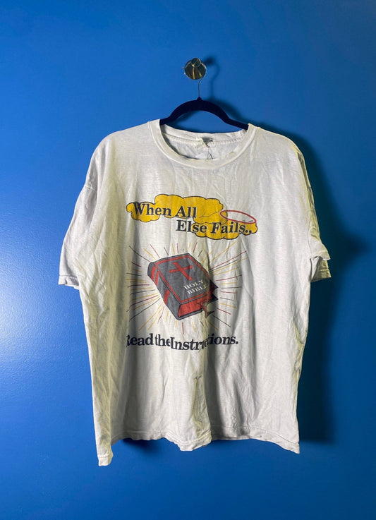 When All Else Fails. Read The Instructions. Jesus Holy Bible Adult Size XL