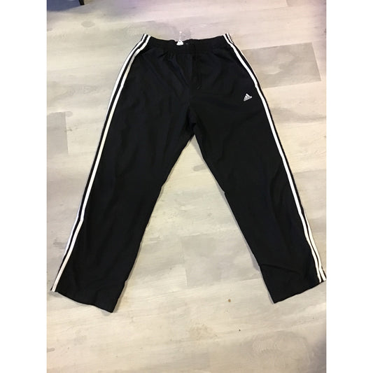 Adidas Black White Stripes Logo Sweatpants Drawstring Women's Size Medium