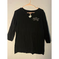 Harley Davidson Mann's Coumbus,IN &nbsp;V-neck Black Shirt 3/4 Sleeve Women's Size XL