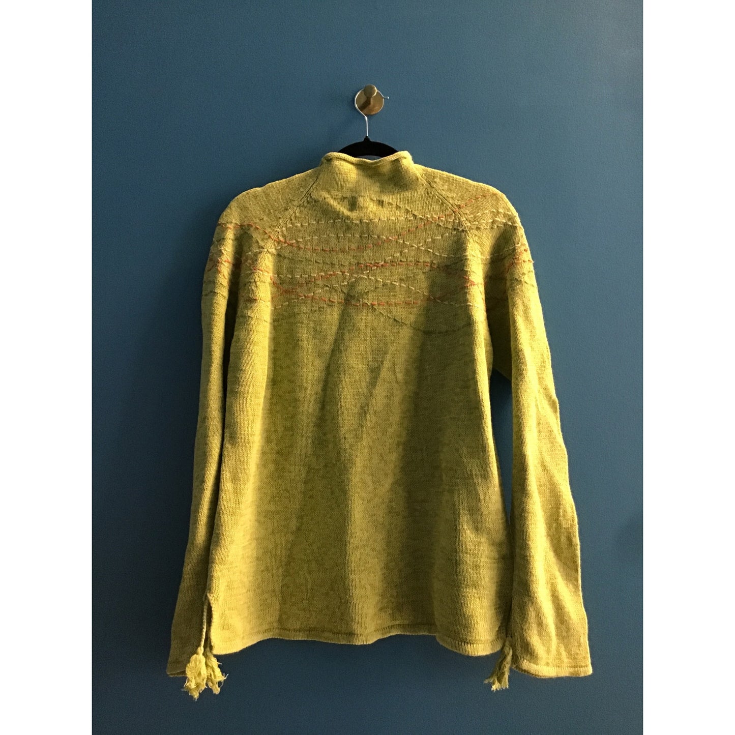 Coldwater Creek Green Mock Neck Pullover Knit Sweater Long Sleeve Women's Large