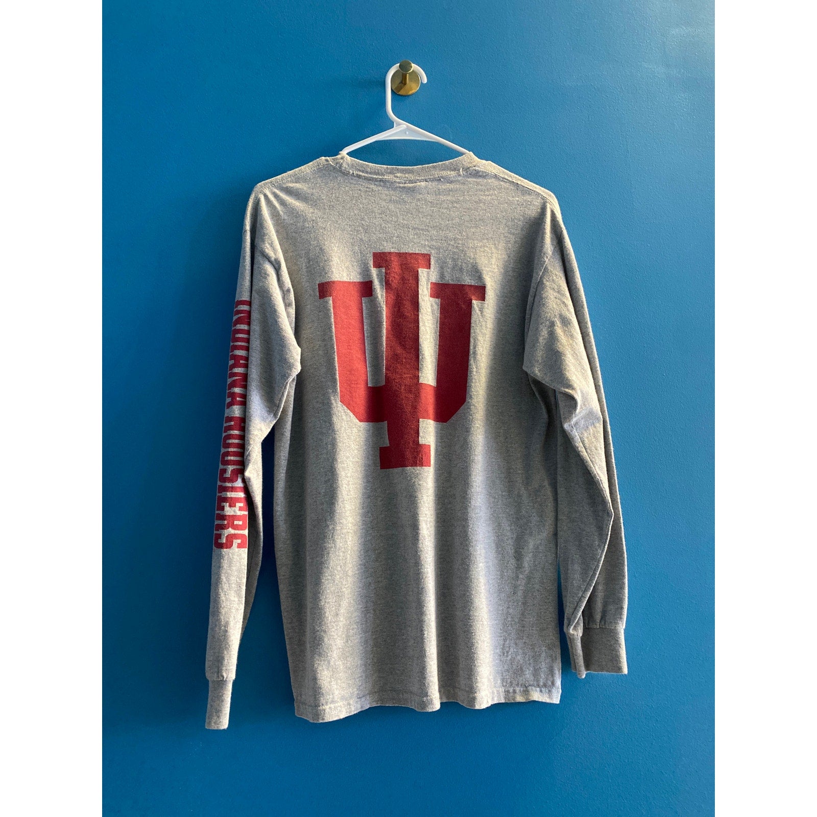 MV Sport Indiana Hoosiers Pocket Tee Long Sleeve Crew Neck Shirt Men's Medium