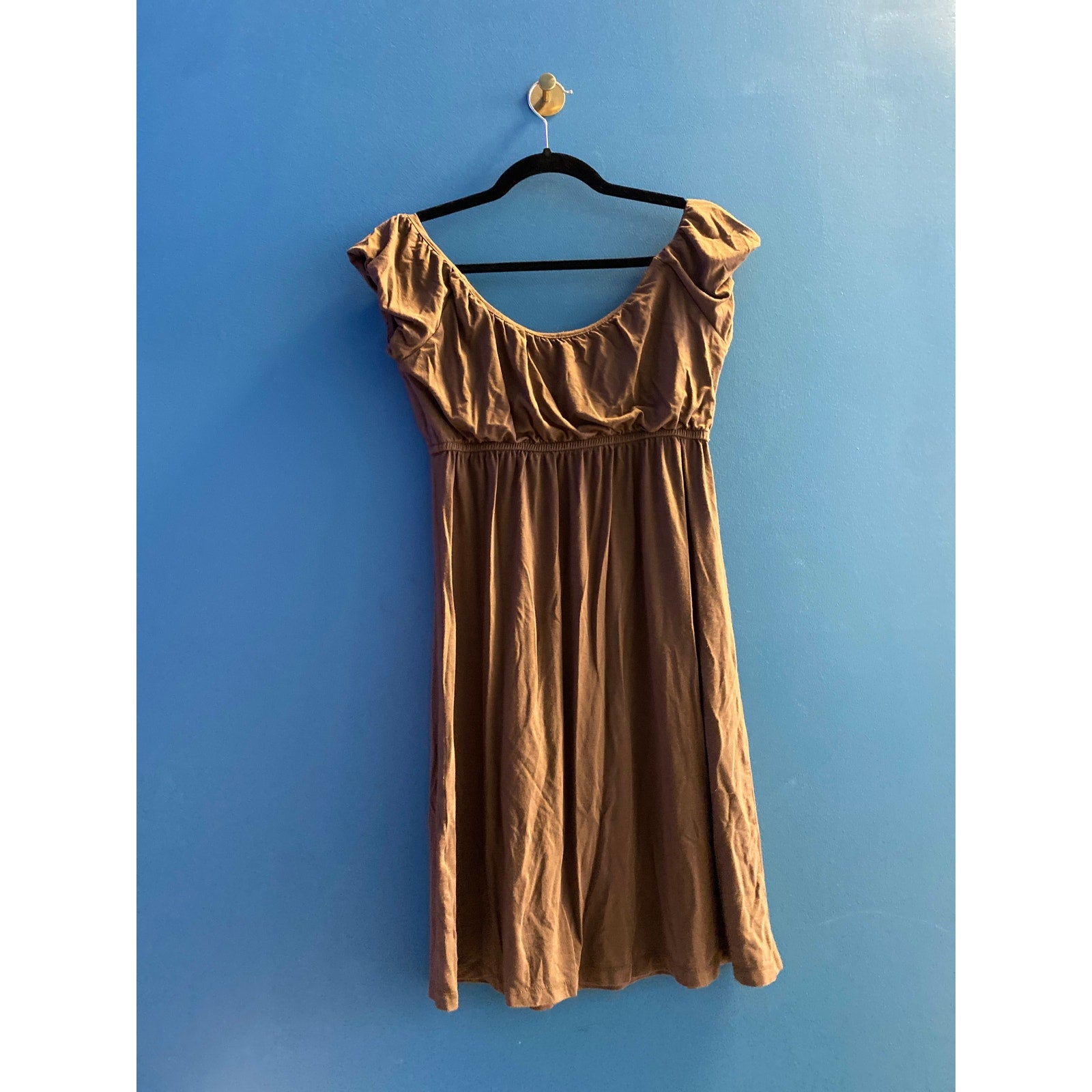 Saint Tropez West Off Shoulder Brown Mini Dress Women's Size XS