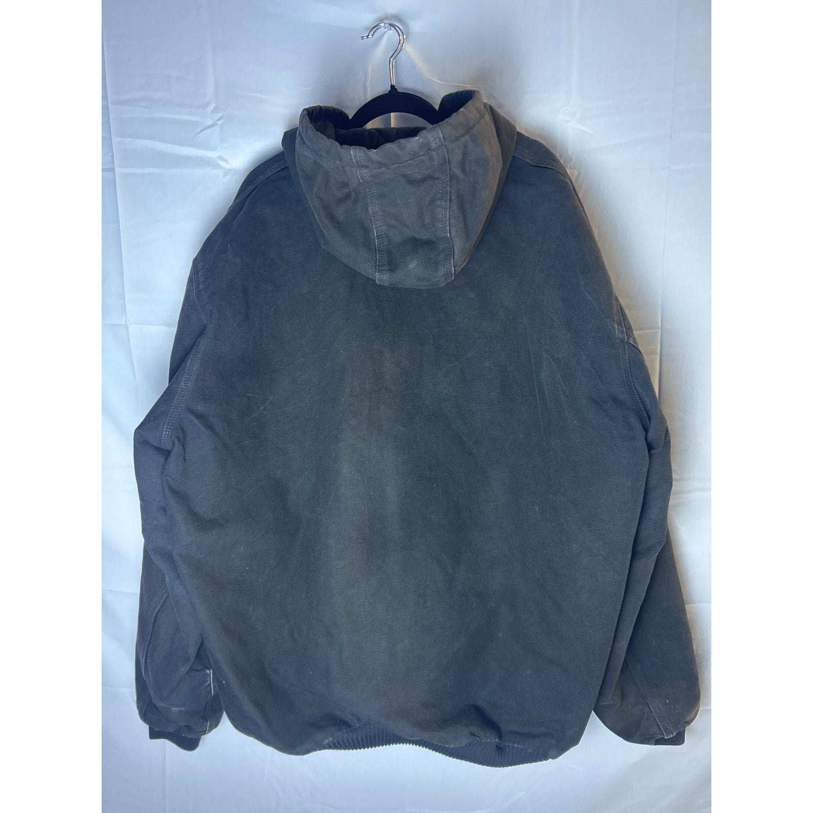 Carhartt Black Full Zip Hoodie Jacket Loose Fit 0J0140-M Men's Size 2XL Tall
