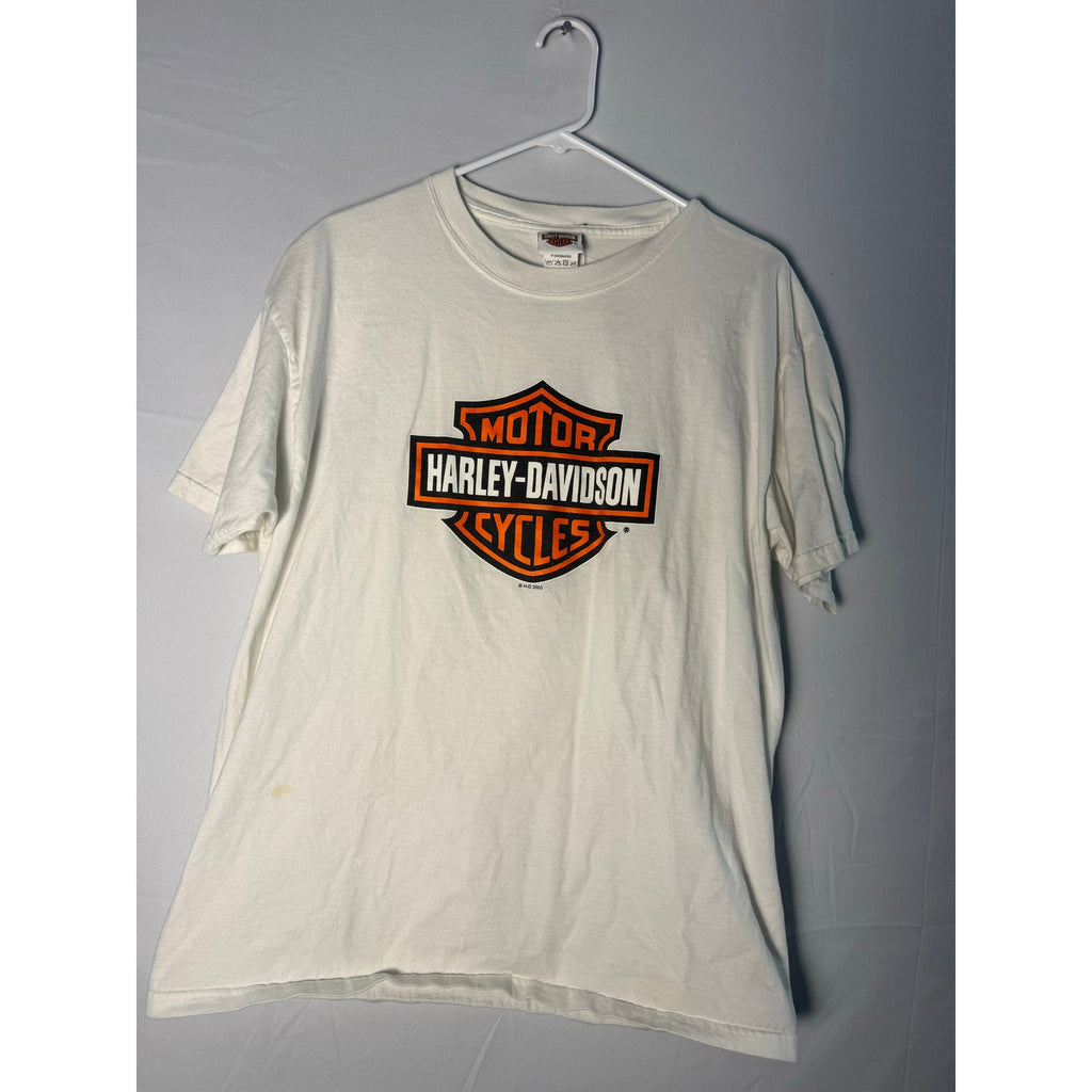 Harley Davidson Stockholm Sweden Print White T-shirt Men's Size Large