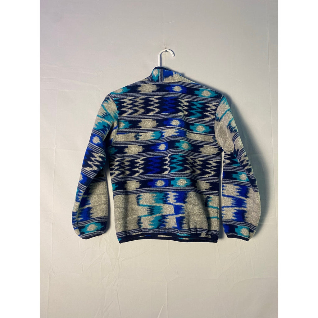 Patagonia Blue Synchilla Snap Fleece Pullover Aztec Tribal Boys Size Medium