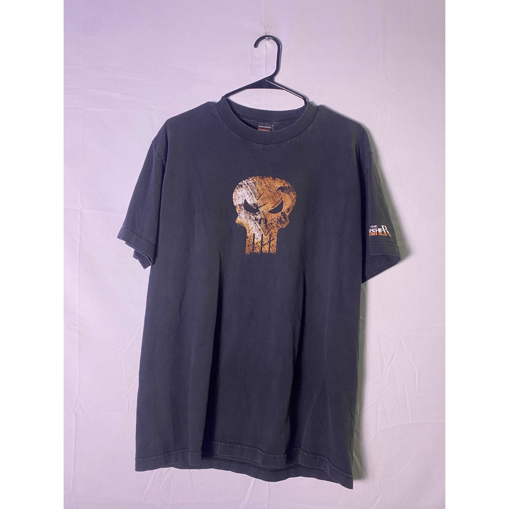 Vintage Y2K Marvel Mad Engine The Punisher Black Graphic Print Shirt Size XL