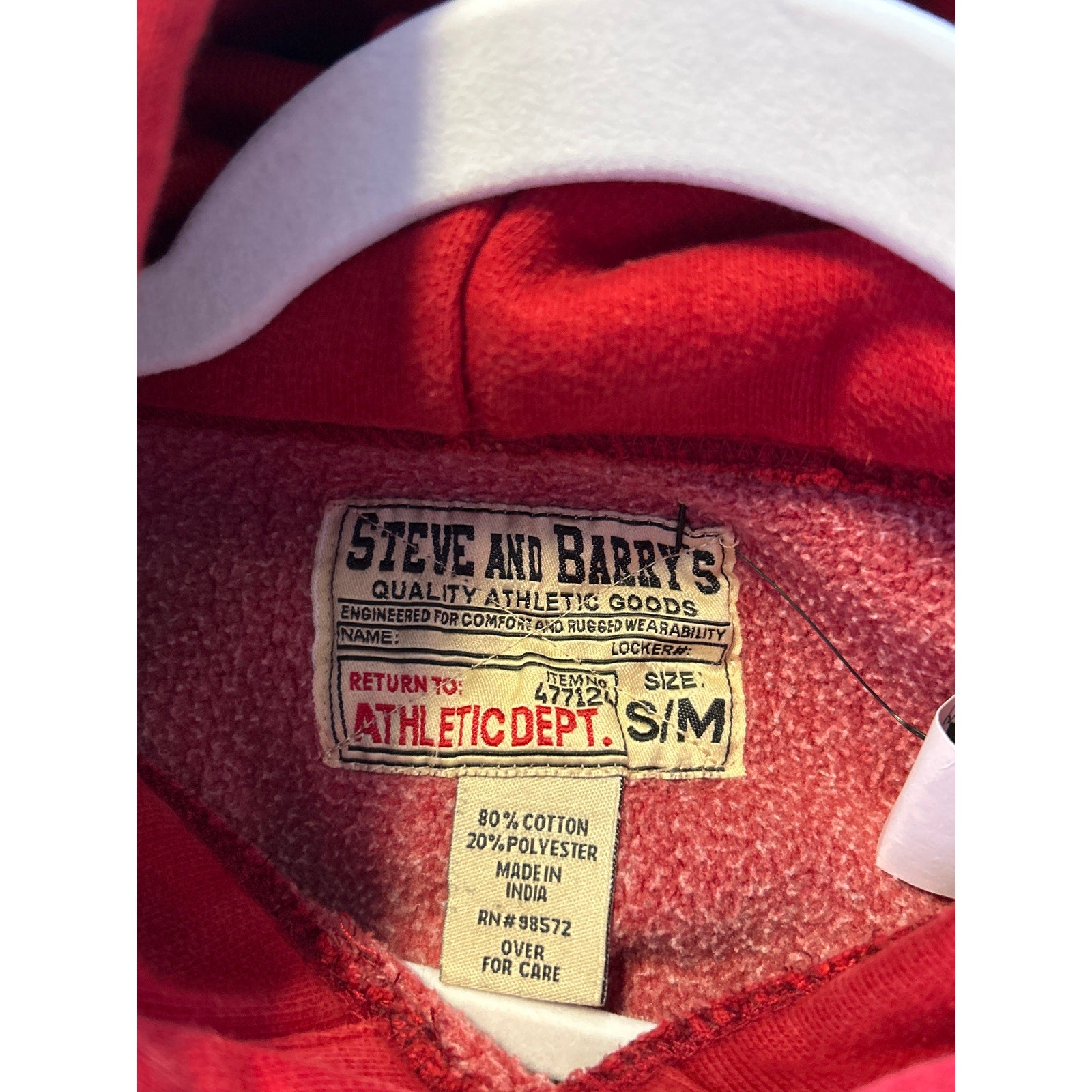 Steve & Barry's Indiana University Red Pullover Hoodie Sweatshirt Men's Size S/M
