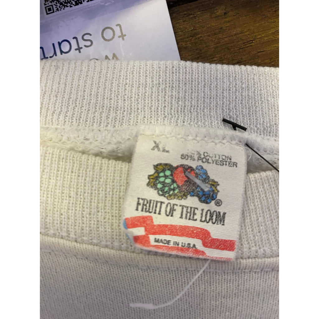 Fruit of the Loom Hoosier Girls State White Crewneck Sweatshirt Men's Size XL