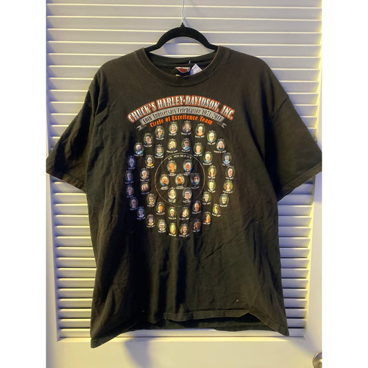 Vintage Chuck's Harley Davidson Bloomington, IL 40TH Anniversary Shirt Men's XL