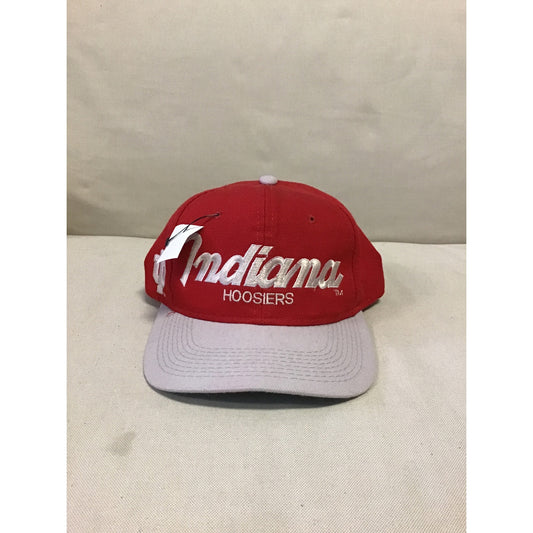 Vintage NCAA Indiana University IU Hoosiers Hat Cap Snapback Two Tone Wool
