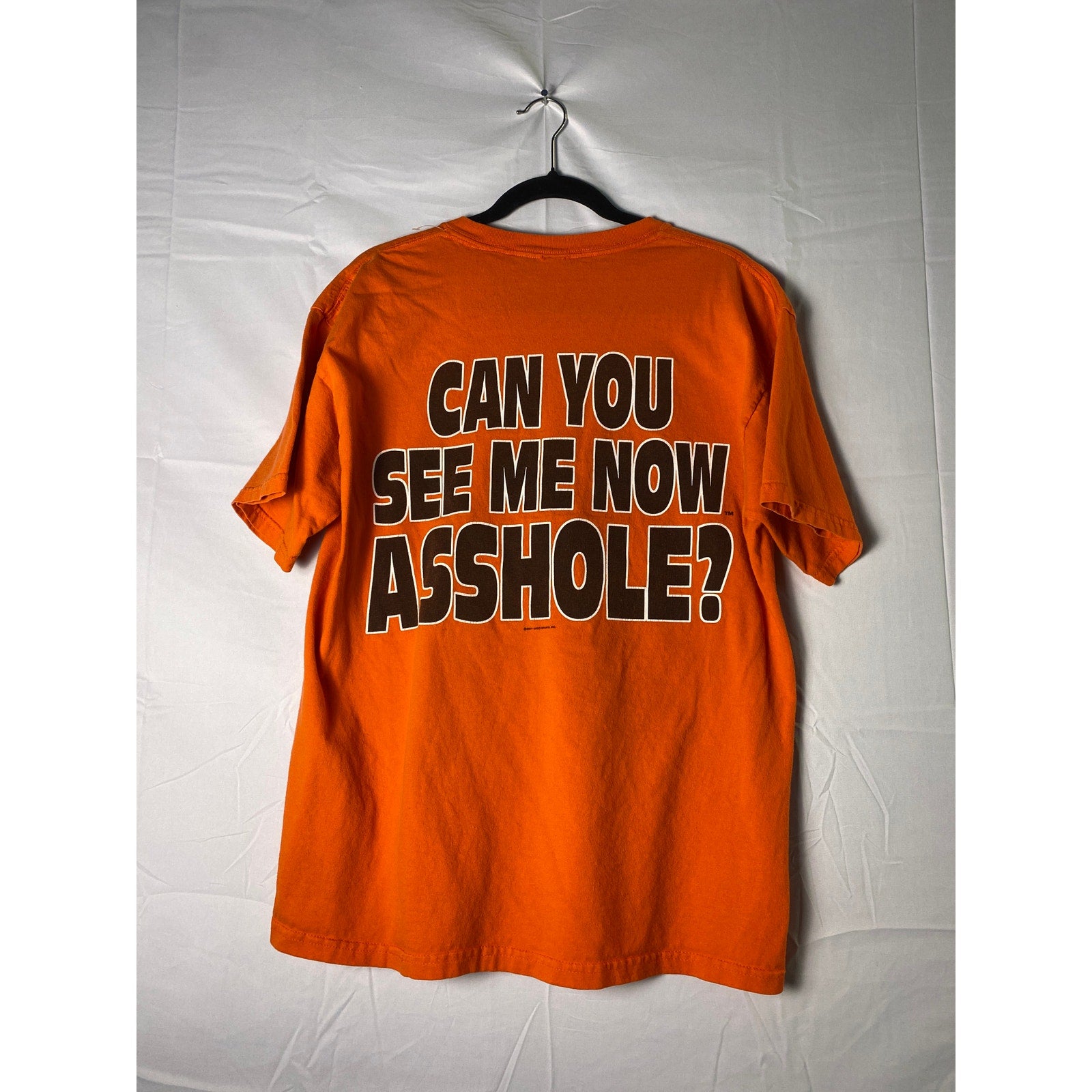 BADD Bikers Against Dumb Drivers Can you see me now Asshole? Orange Shirt Large