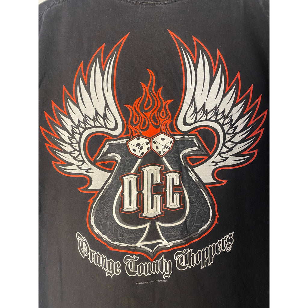 Vintage Orange County Choppers Black T-Shirt Flame Biker Skater Mens Size XL&nbsp;