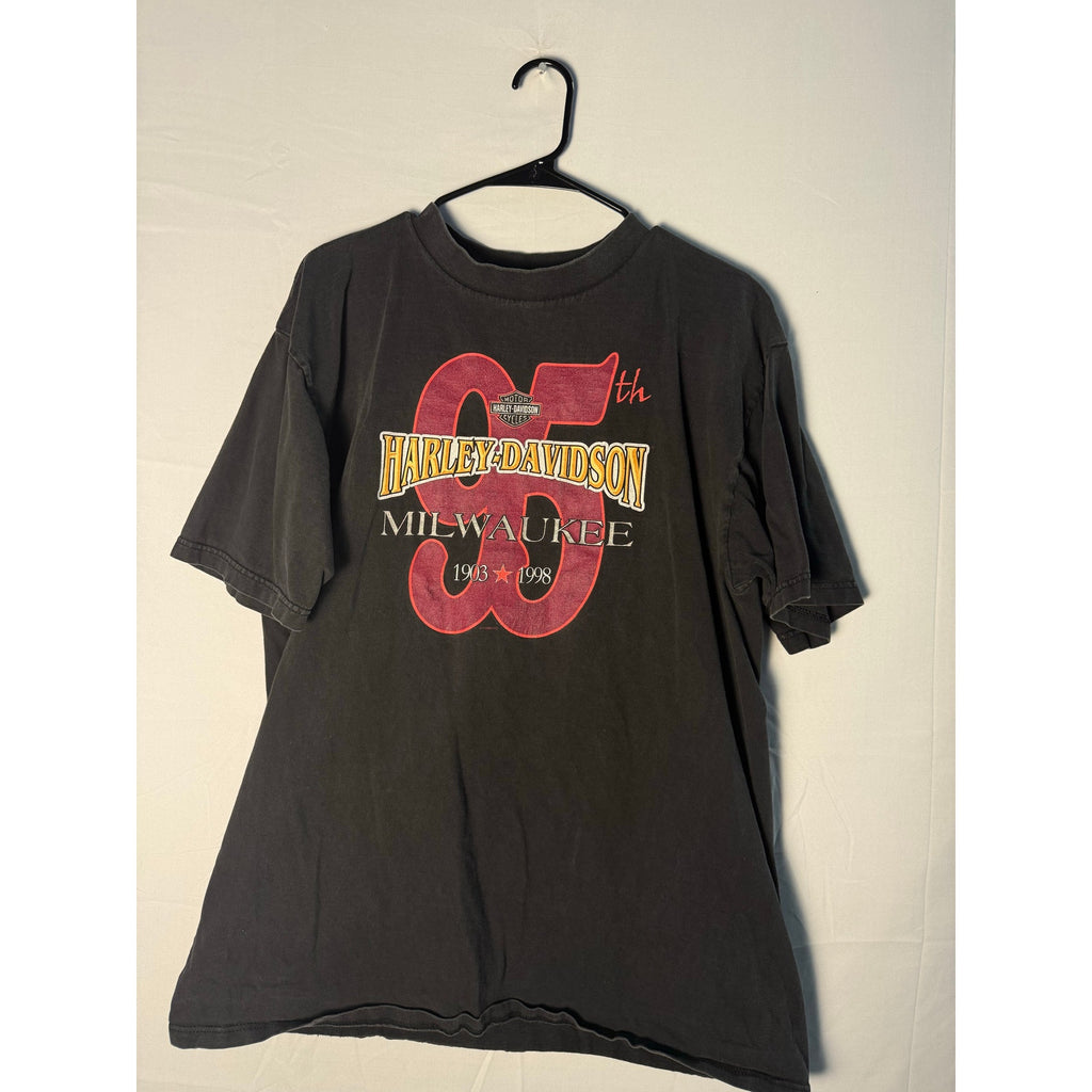 95th Harley Davidson Milwaukee, WI 1903-1998 Print Black Shirt Men's Size XL