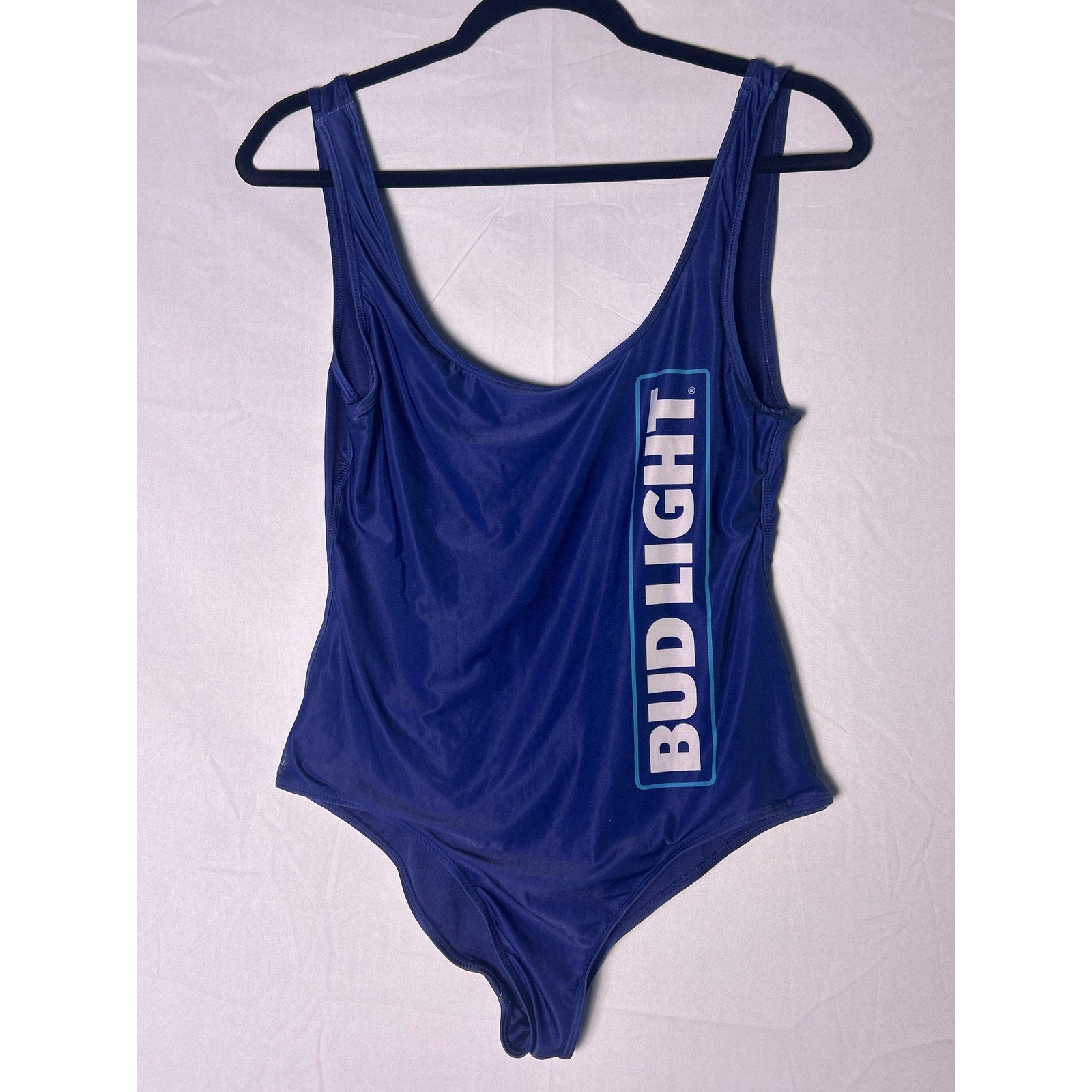 Vintage Bud Light Blue One Piece Swimsuit Women's Size XL