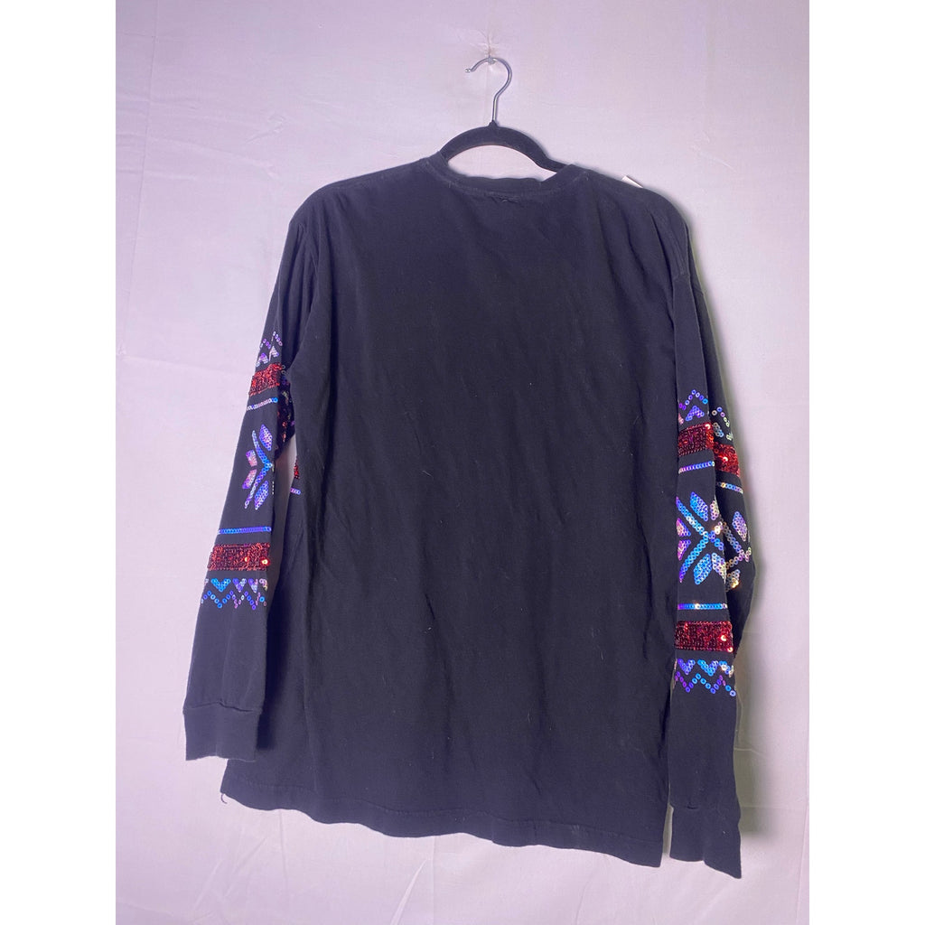 Retro PINK Victoria’s Secret Sequins Snowflake Long Sleeve Shirt Women's Small