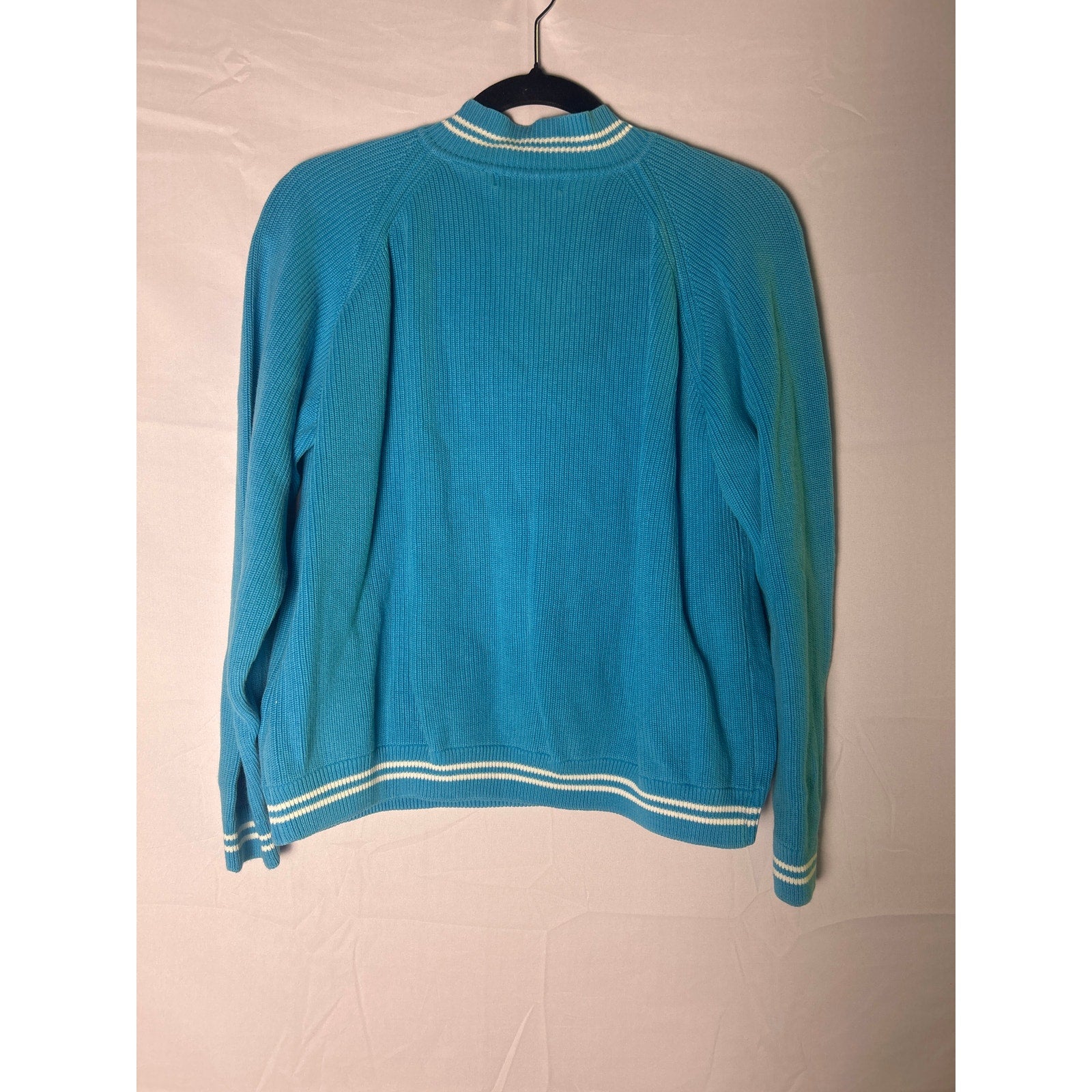 Evelyn & Arthur Vintage Blue Quarter Zip Pullover Sweater Women's Size Large
