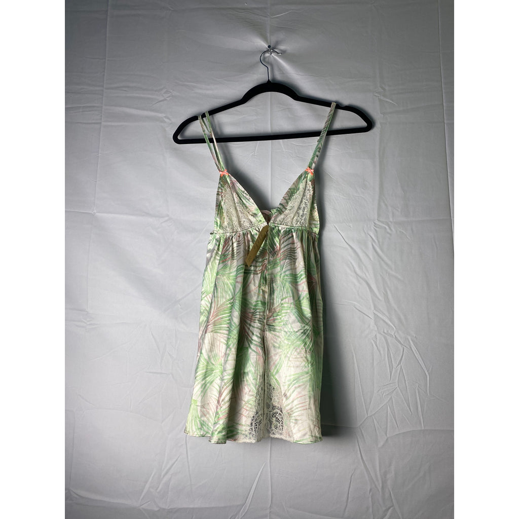 Victoria’s Secret Green Pink Floral Lingerie Baby Doll V-neck Top Women's Small
