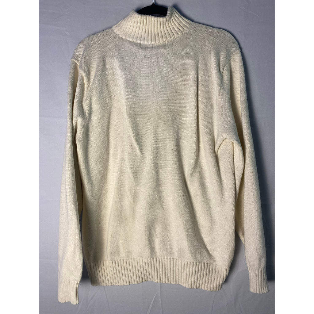 Vintage Polo by Ralph Lauren White Polo Sweater Quarter Zip Pullover Logo Large