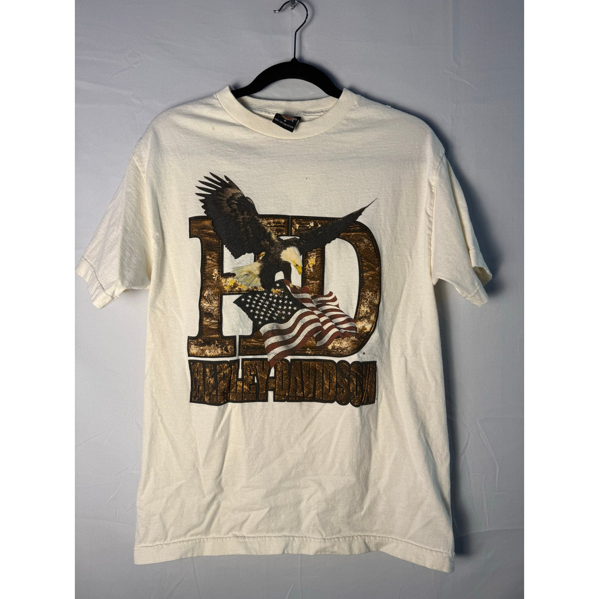 Y2K Harley-Davidson Bears Roses Sisters Oregon Graphic Print White Shirt Medium