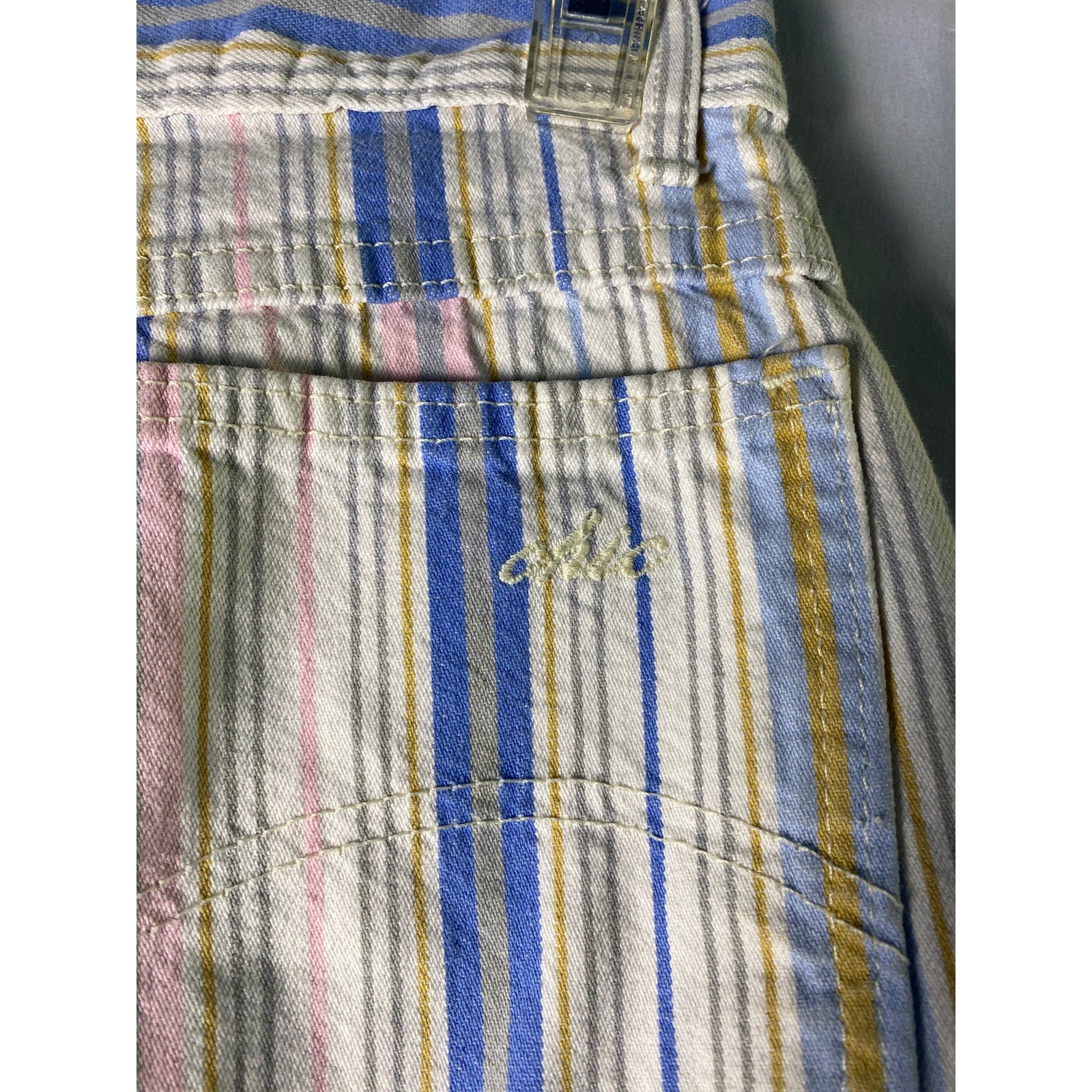 Chic Pink White Blue Striped Casual Shorts Women's Junior Size 5