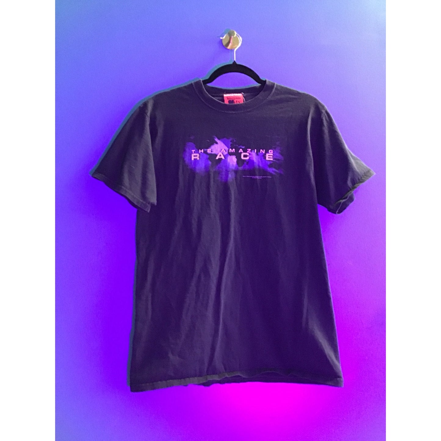 Y2K Television The Amazing RACE Print Promo Shirt Black Adult Size Medium