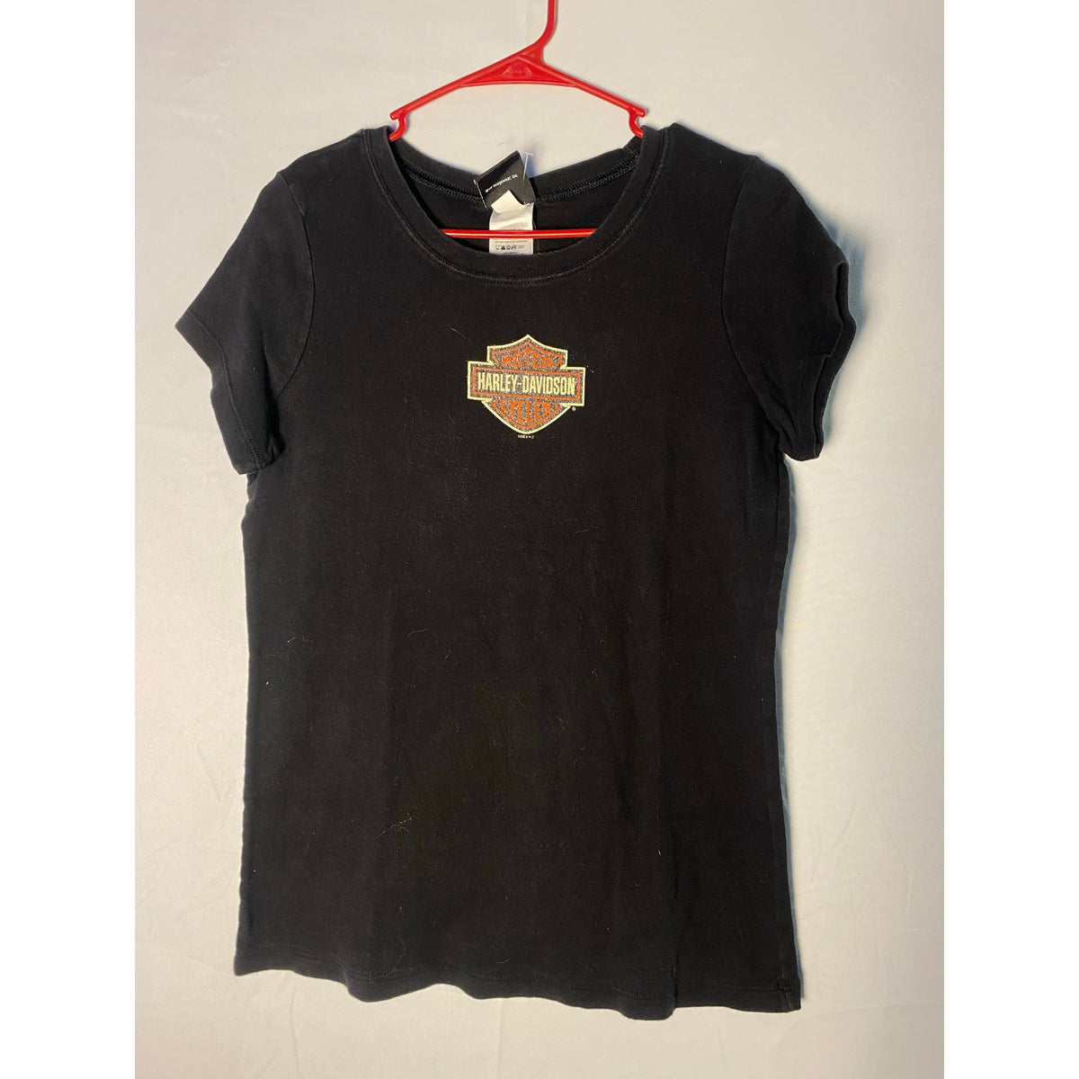 Harley Davidson Fort Worth, TX Simple w/ Sparkle Black Shirt Women's Size XL
