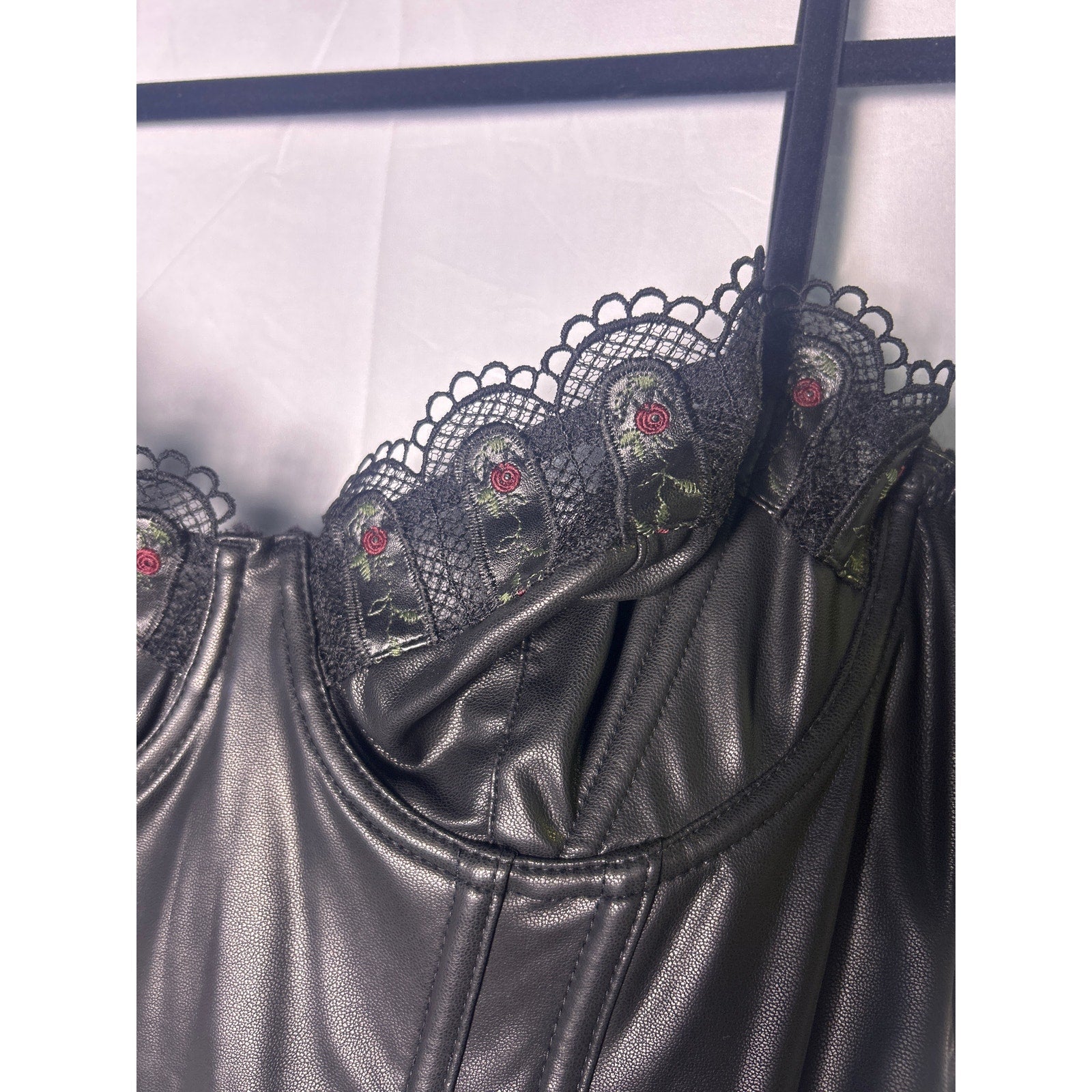 Savage X Fenty Renaissance Rose Black Corset Women's Size Large
