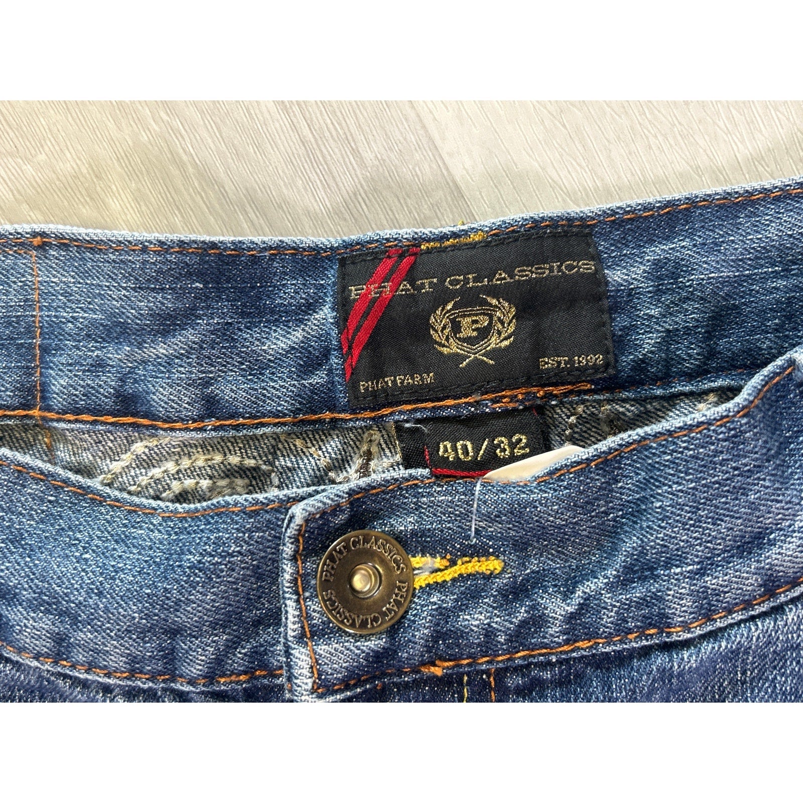 Vintage  Phat Farm Blue Denim Straight Leg Medium Wash Men's Size 40/32