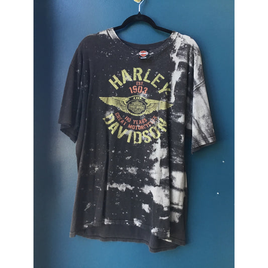 Harley Davidson Black Acid Wash 110 Years Shirt Milwaukee, WI USA Size XL