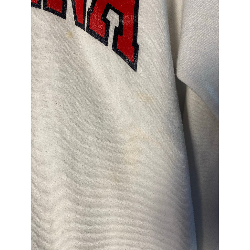 Vintage 80s IU Indiana University Medallion White Crewneck Sweater Men's Large
