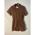 Abercrombie: Brown Shorts Romper Chest Pockets Short Sleeve Women's Size Medium