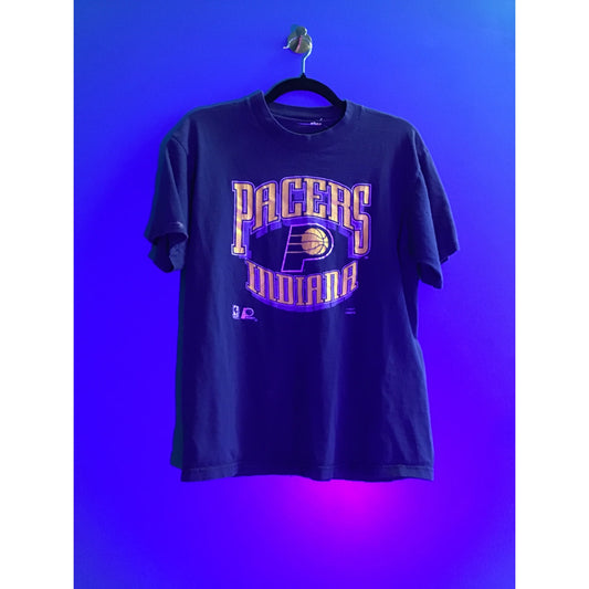 Vintage NBA Indiana Pacers Graphic Print Black T-shirt Men's Size Medium