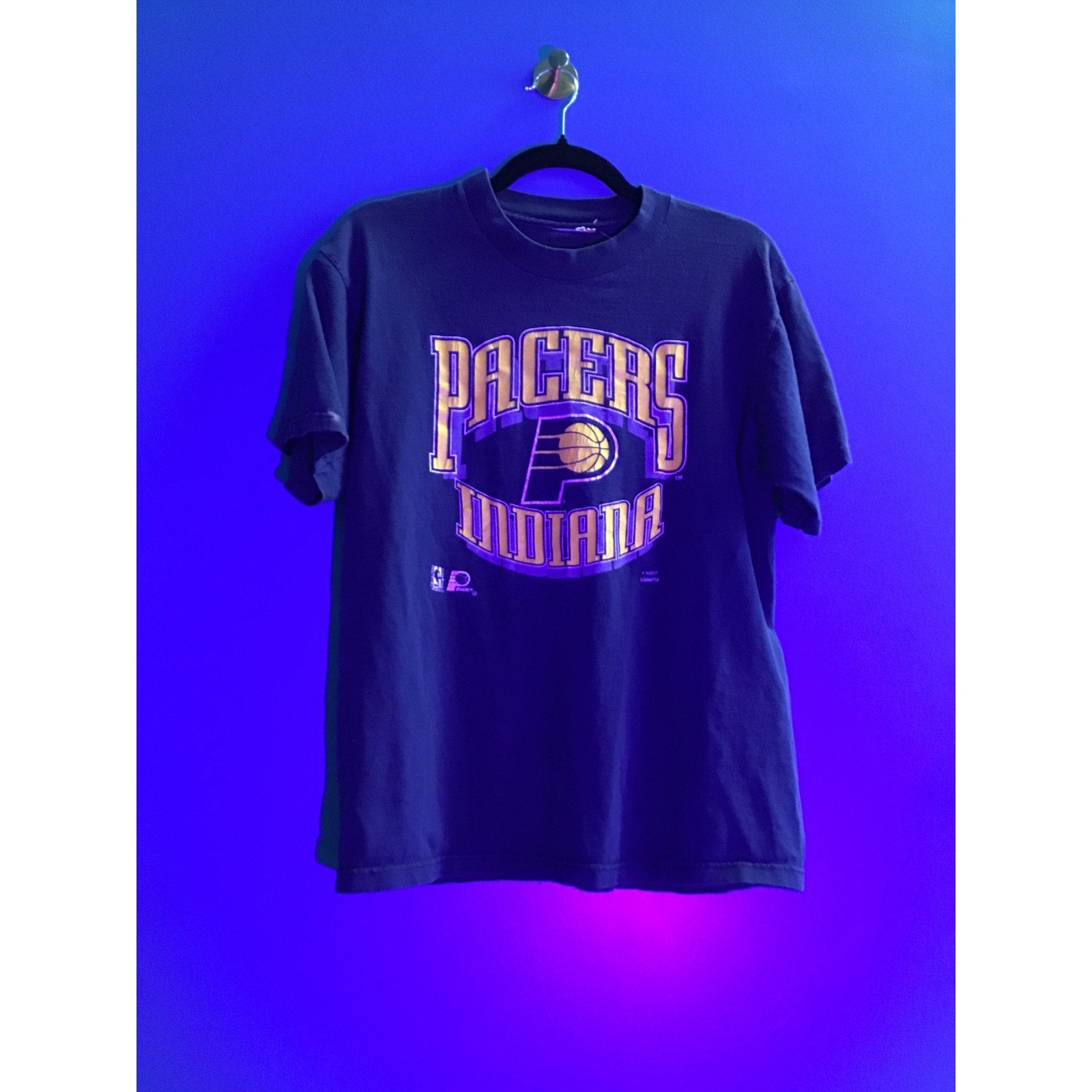 Vintage NBA Indiana Pacers Graphic Print Black T-shirt Men's Size Medium