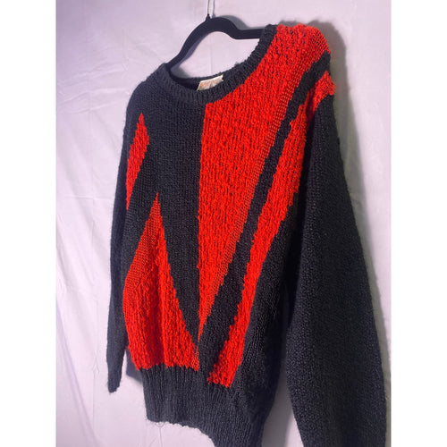 Beldoch Popper Funky Red and Black Vintage Sweater