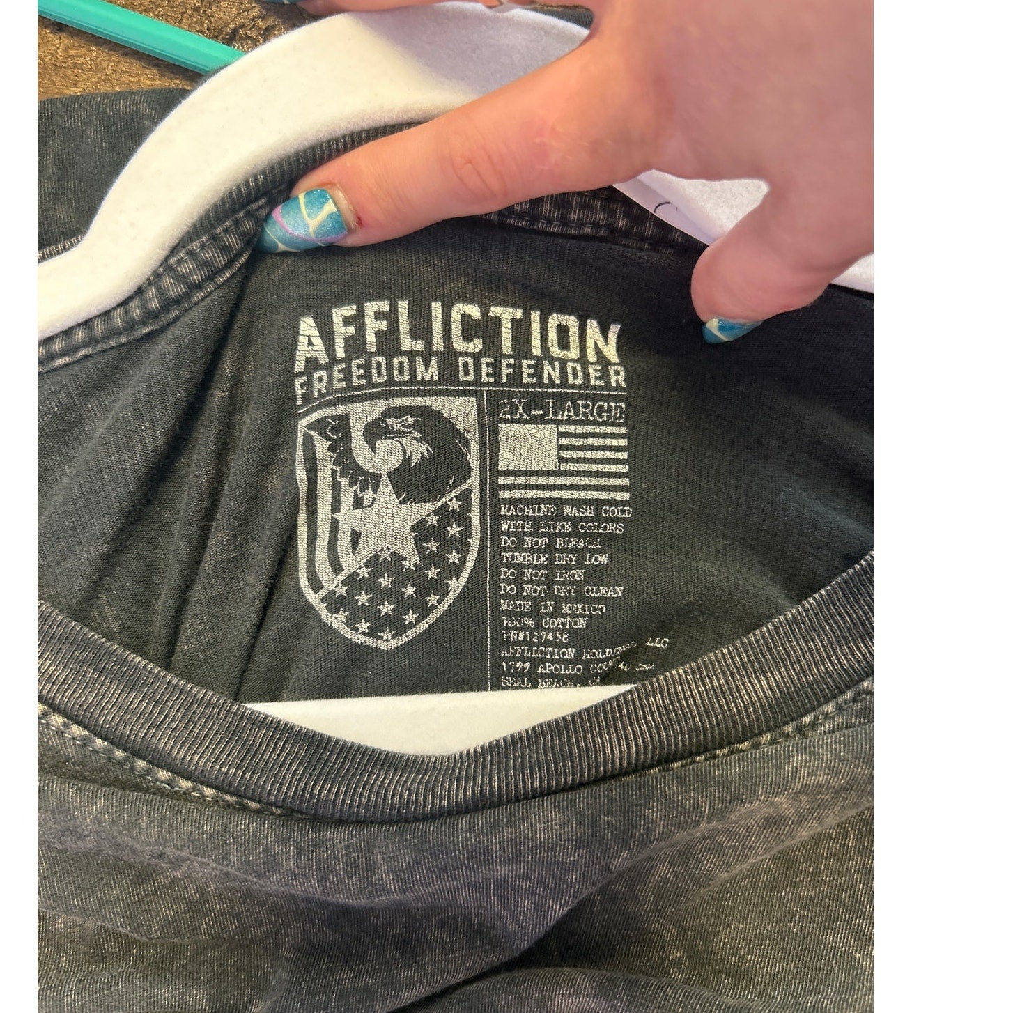 Affliction Freedom Defender Faded Shirt Men's Size 2XL