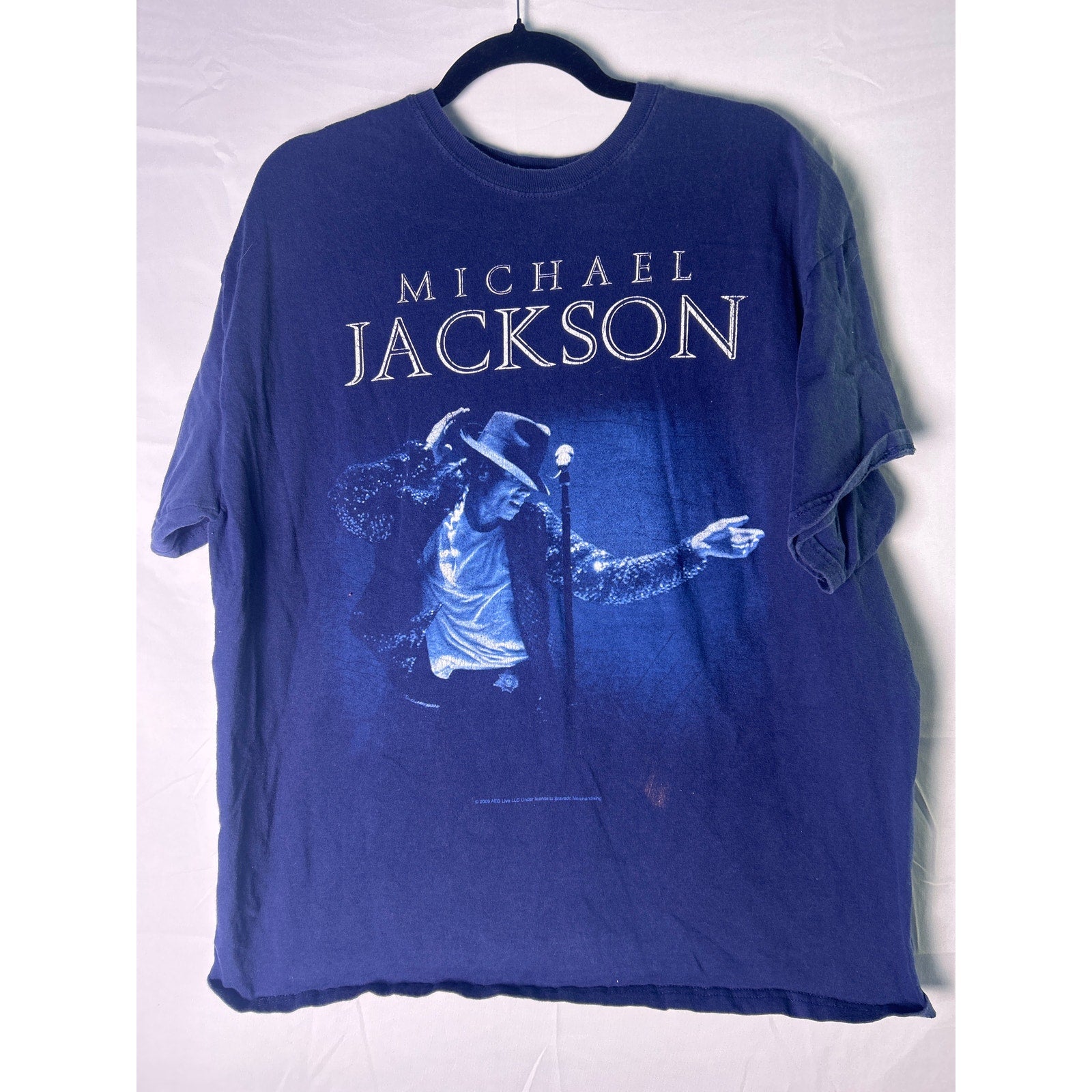 Vintage Michael Jackson History Era T-Shirt Navy Blue Retro Tee Adult Size XL