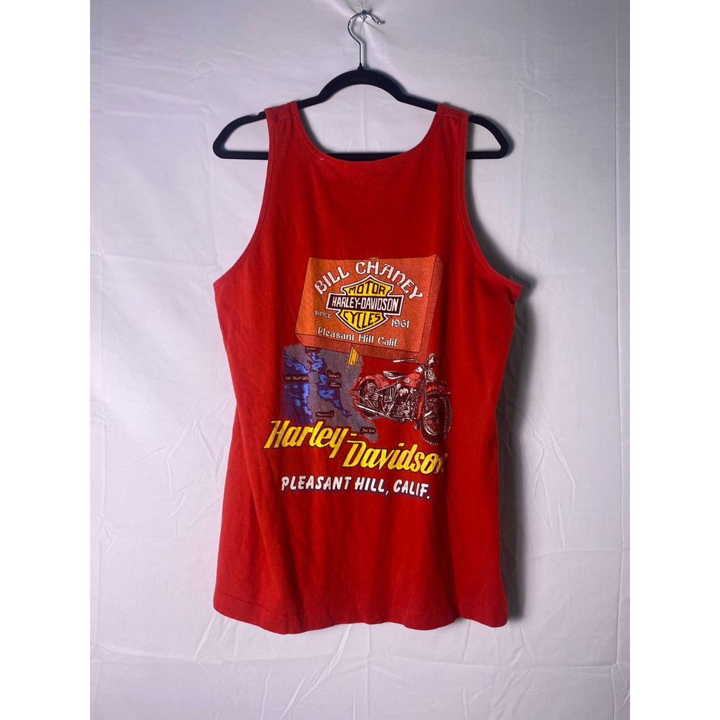 Harley Davidson Red Pleasant Hill, California Tank Top Men’s Size Medium