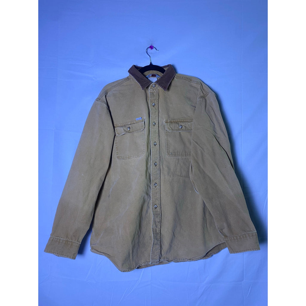 Carhartt Rugged Outdoor Wear Brown Button Up Long Sleeve Shirt Men's Size XL