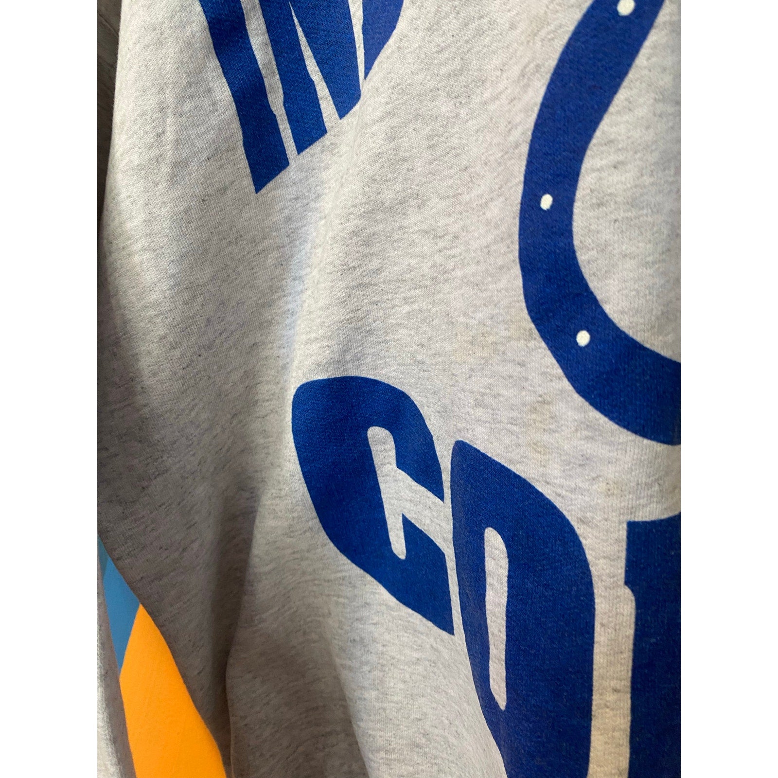 1997 Vintage Indianapolis Colts Crew Neck Gray Cotton Pullover Sweater Mens Sz L