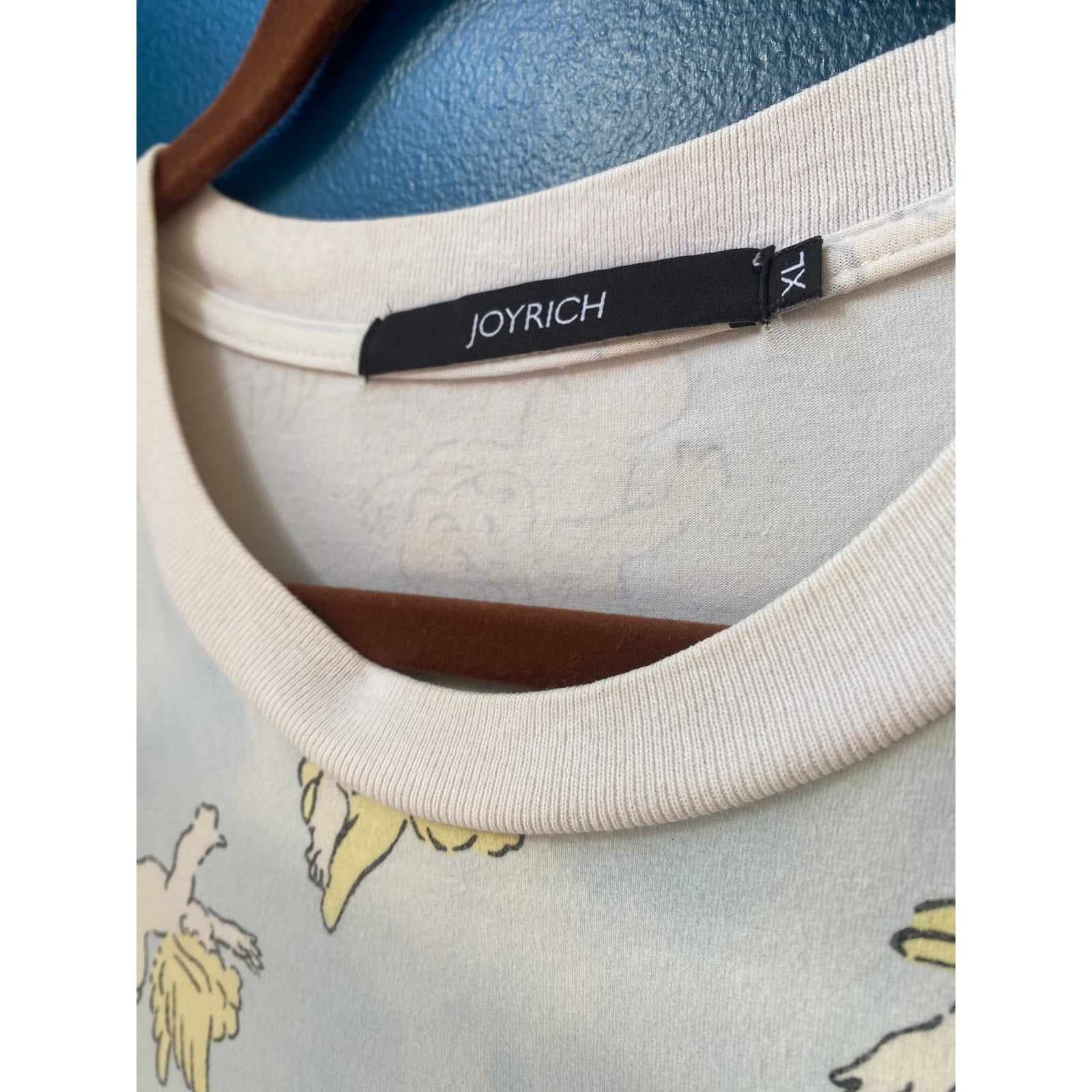 Joyrich Risen Sky Angel Cupid Long Sleeve Crew Neck Shirt Women's Size XL