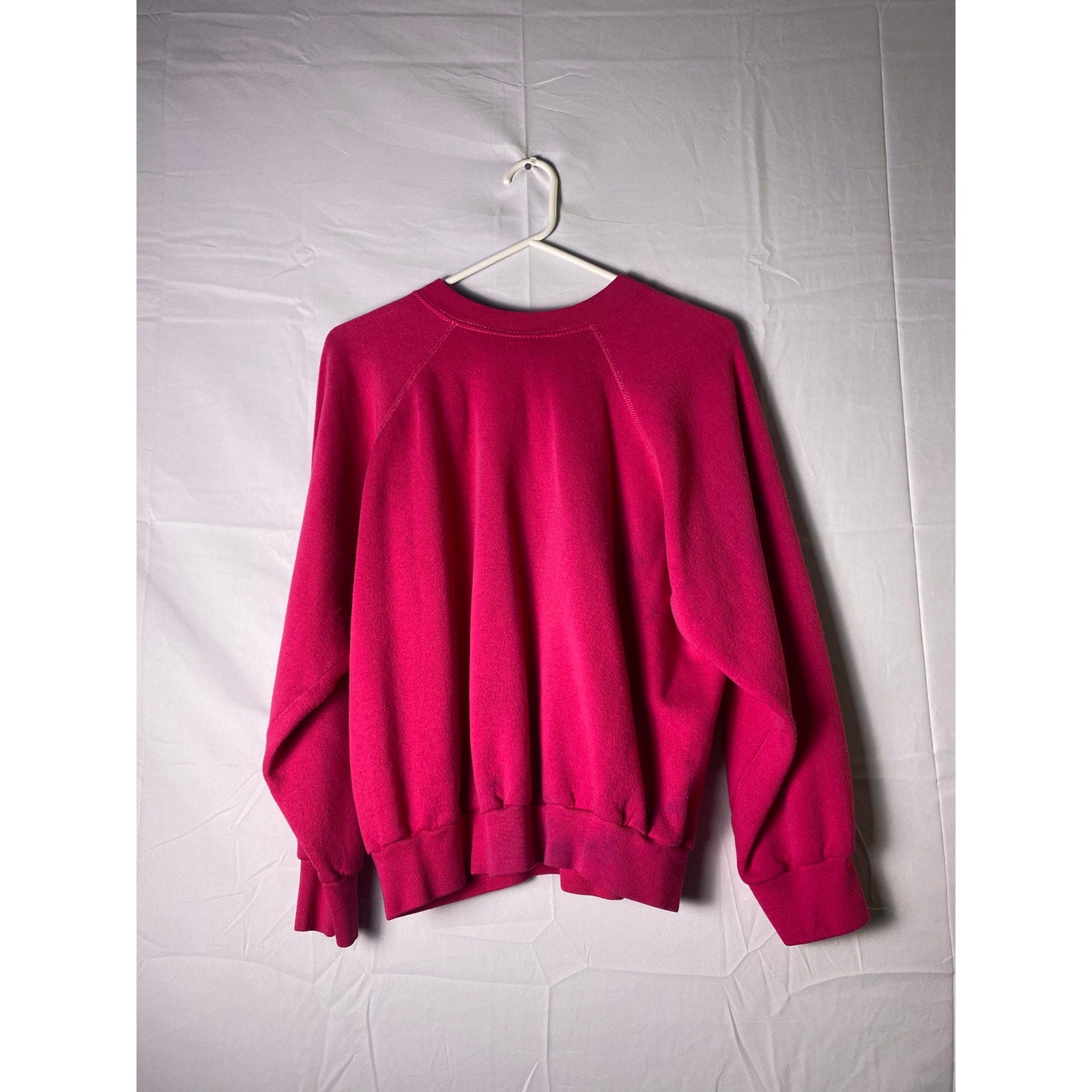 Vintage 80s Tultex Hot Pink Crewneck Pullover Sweatshirt Women's Plus Size 2X