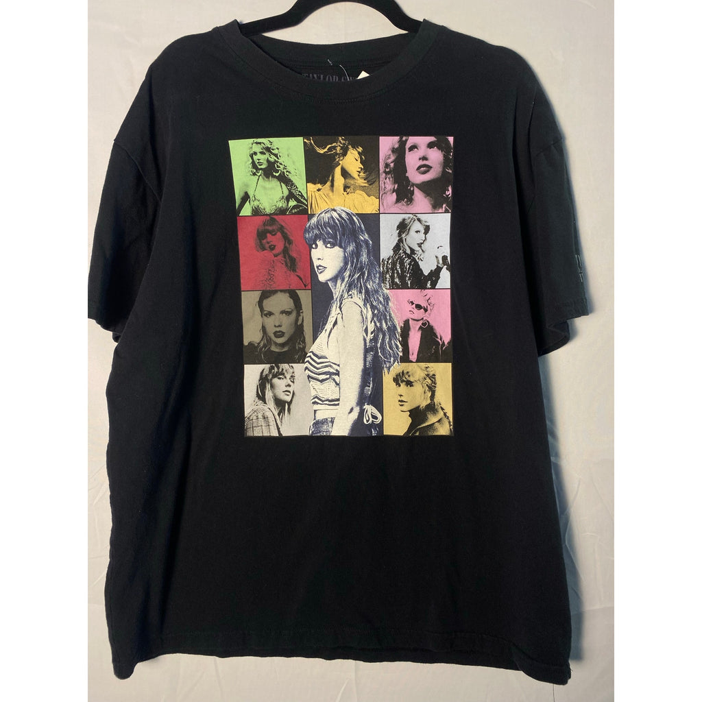 Taylor Swift The Eras Tour North American 2023 Merch Black Print T-Shirt Large