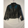 Bikers Image Genuine Black Leather Jacket w/Tassles NWT