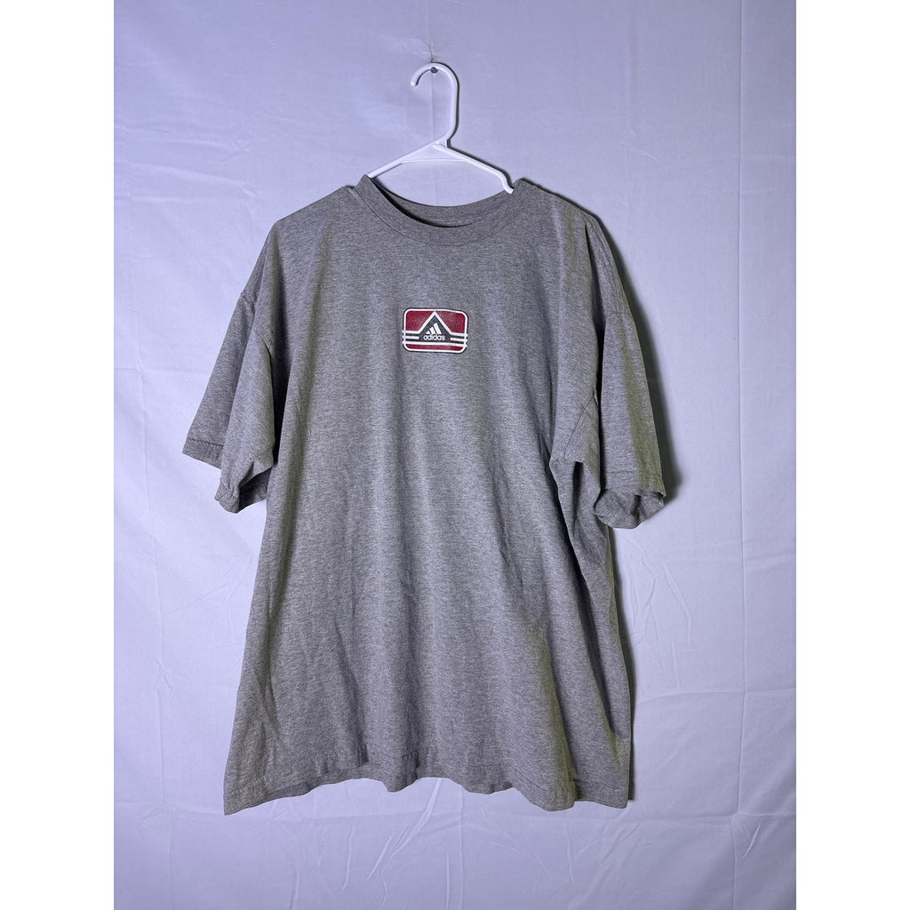 Vintage Y2K Adidas Gray Crewneck Short Sleeve Tee Shirt Logo Print Men's Size XL