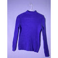 Nanette Lepore Purple Ribbed Knitwear Sweater Corduroy Mock Neck Women's Small