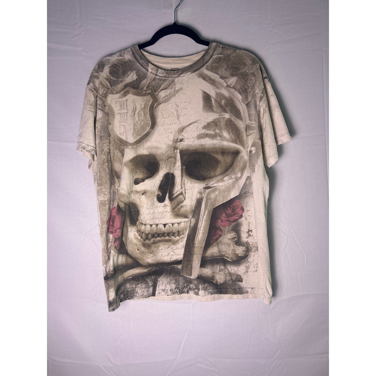 Vintage MMA Elite Black White Grunge Emo Y2K Cyber Punk T-shirt Mens Size Medium