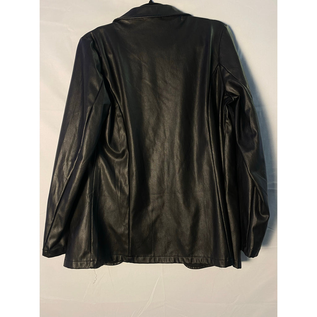 Black Have Leather Faux Open Jacket Front Pockets Men's Size Medium Motorcycle