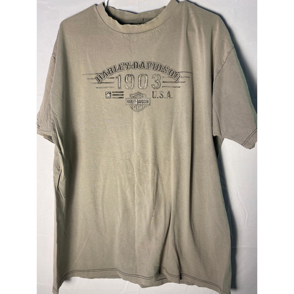 Harley Davidson 1903 Chattahoochee Columbus, CA Graphic Print Gray Shirt L/XL
