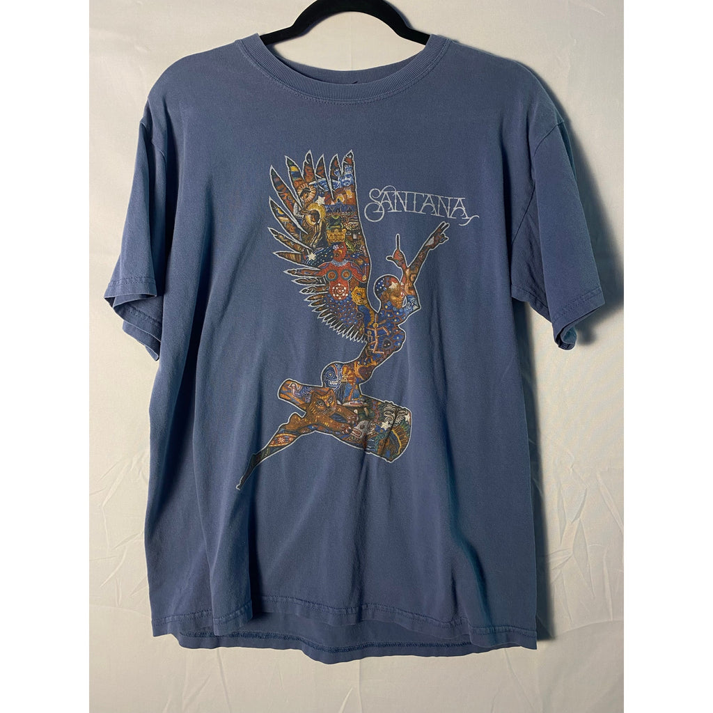 Y2K Carlos Santana 2006 Abraxas Angel Blue T-shirt Print Men's Size Medium
