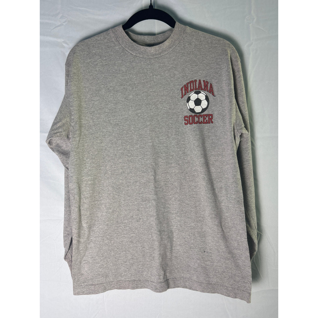 AAA Alstyle Apparel & Activewear INDIANA Soccer Gray Long Sleeve Shirt Medium